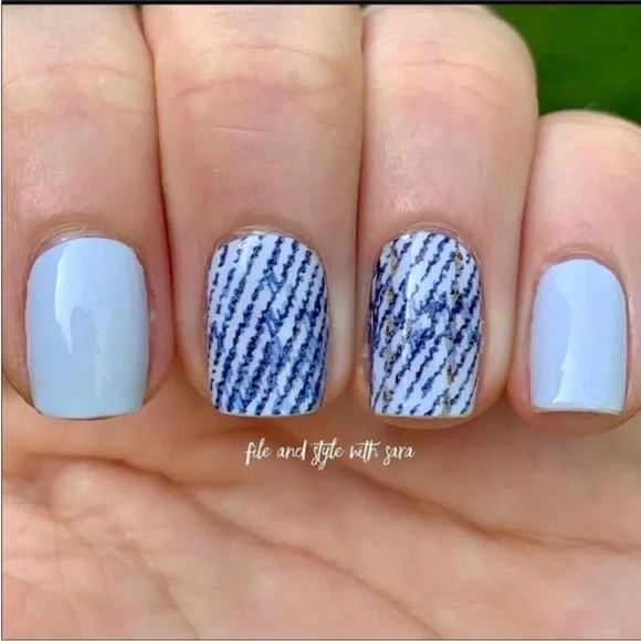 *Retired* Color Street: Blue Jean Baby | Denim Pastel Pale Spring Summer Design - Picture 8 of 13